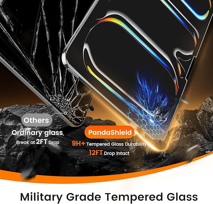 PandaShield 2 Pack Screen Protector for iPad Pro 13 inch (2025/2024 M5/M4) - 9H+ Tempered Glass, Apple Pencil Compatible, Easy-Install Box Included, Bubble-Free, HD Clarity & Scratch Resistant