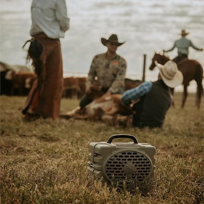 Turtlebox Original Gen 3: Portable Outdoor Bluetooth Speaker – Ultra-Loud (120dB), Waterproof (IP67), Rugged, Impact-Resistant, 3-Day Battery | Party Mode: Unlimited Pairing for Stereo Sound, Tan