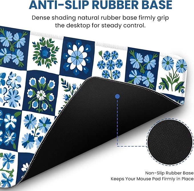 Large Mouse Pad for Desktop, Cute Desk Mat Pad Protector for Work & Gaming, Aesthetic Pretty Anti-Slip Laptop Blotter Cover for Office School Home Supplies, Petal Array, 31.5" x 11.8"