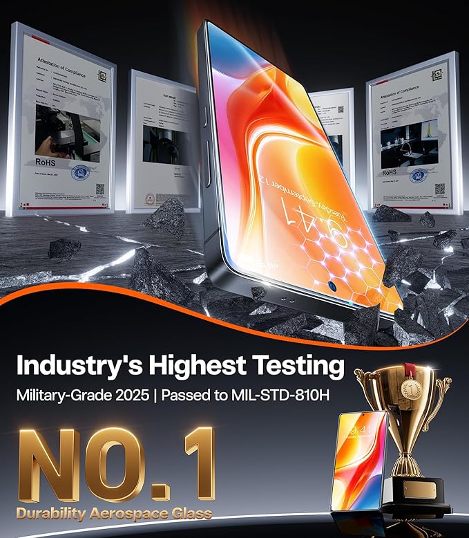 TORRAS for Samsung Galaxy S25 Ultra Screen Protector, 9H+ Military-Grade Shatterproof Tempered Glass 2 Pack- Responsive Touch, Anti-Scratch,Full Coverage, Bubble Free,HD Clarity, Easy installation