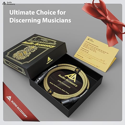 Gold Series Star Quad XLR Cables 25ft, Neutrik Connectors, 19AWG Microphone Cable, Kevlar-Reinforced Nylon Braided Handmade Mic Cable, 100% Coverage OFC Braid and Al-Foil Shielding