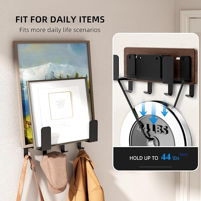 Universal Laptop Wall Mount Holder, Adjustable Metal Desk Organizer with Hooks | Ventilated Cooling & Anti-Scratch Pads | Compatible with 10-17.3 inch Laptop, Tablet, Keyboard, Router, Modem