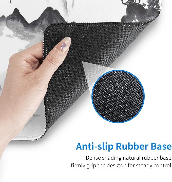 Japan Traditional Painting Extended Big Mouse Pad Large,XL Gaming Mouse Pad Desk Pad,31.5x11.8inch Long Computer Keyboard Mouse Mat Mousepad with 3mm Non-Slip Base for Home Office Work-Boating Sunset