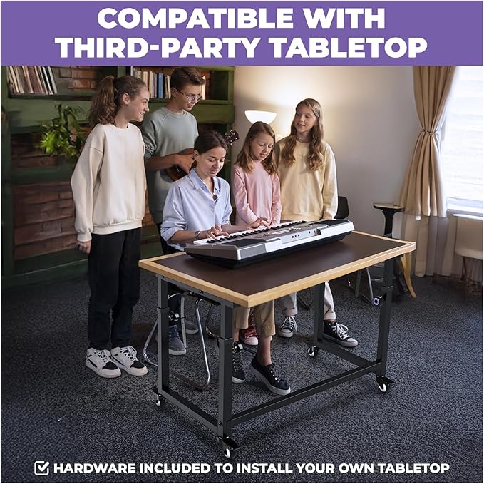 Liquid Stands Piano Keyboard Stand - Electric Piano Stand for 49 54 61 88 Key - Piano Desk Music Stand Production - Piano Table Synth Stand Rolling Home Recording Studio Workstation DJ Keyboard Table