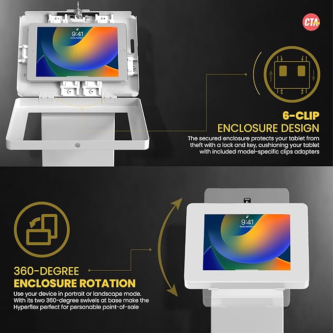 Locking Floor Stand – CTA Premium Locking Support Base Kiosk with Steel Body and Heavy-Duty Locking Enclosure with Keys for iPad Pro 13-inch (M4), iPad Pro 12.9-inch, iPad Air 13-Inch (M3 / M2)