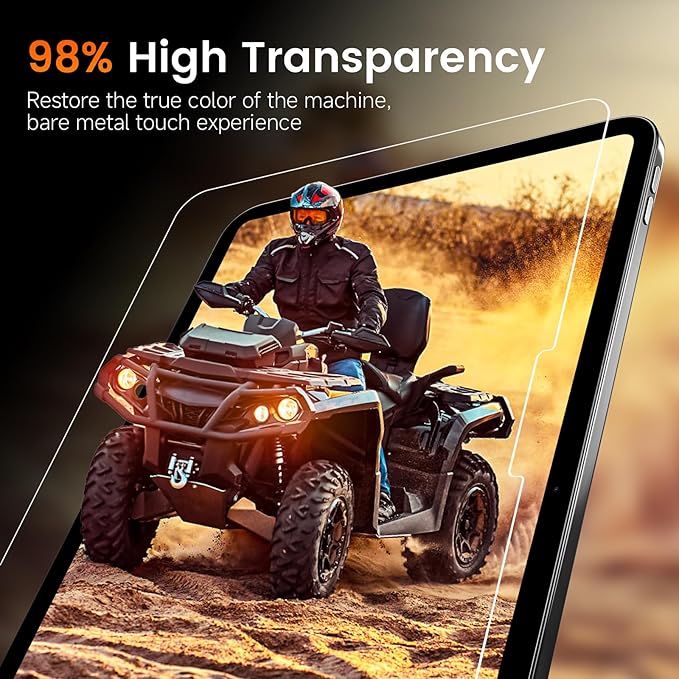 PandaShield 2 Pack for iPad 11th/10th Gen.(A16 2025/2022,11/10.9 inch)9H+ Tempered Glass Screen Protector with Easy-Install[12FT Grade Shatterproof]Apple Pencil Compatible,HD Clarity,Scratch Resistant