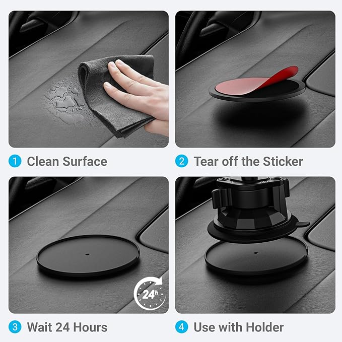 Car Dashboard Windshield Tablet Holder, [Strong Suction Cup & Metal Adjustable Arm] Vehicle/Truck Mount for iPad Pro 12.9/ Air/Mini, Galaxy Tab, All 6.1-15.6" Tablet and Phone