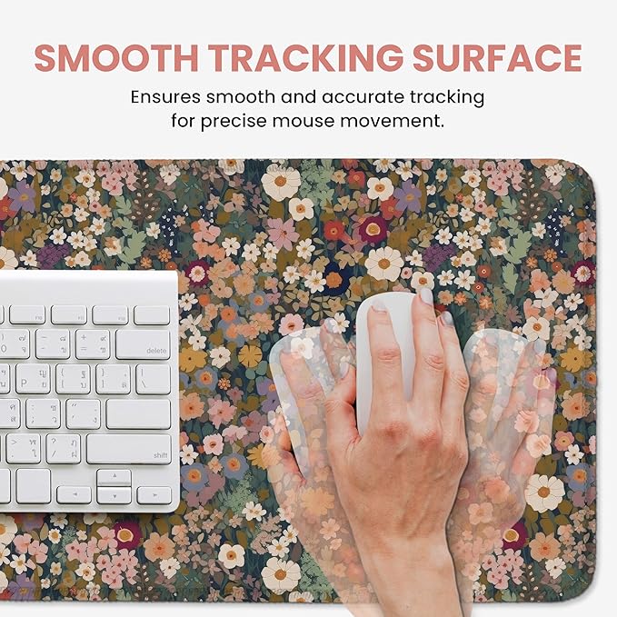 Large Mouse Pad for Desktop, Cute Desk Mat Pad Protector for Work & Gaming, Aesthetic Pretty Anti-Slip Laptop Blotter Cover for Office School Home Supplies, Garden, 31.5" x 11.8"